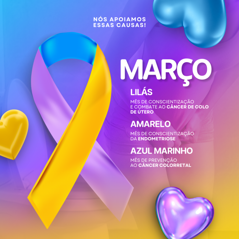 Março - Amarelo, Azul Marinho e Lilás